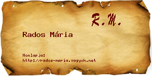 Rados Mária névjegykártya